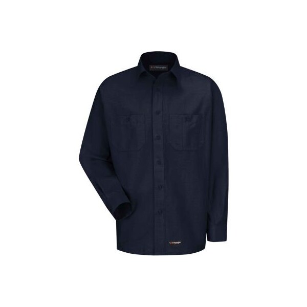Wrangler Men's Canvas Long Sleeve Work Shirt Navy Long-L-WS10NVLNL